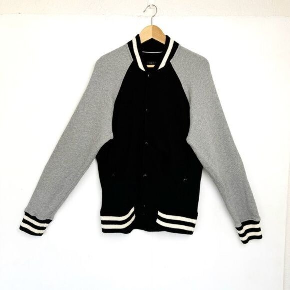 Rag & Bone Arden Retro Varsity Button Up Jacket Large
